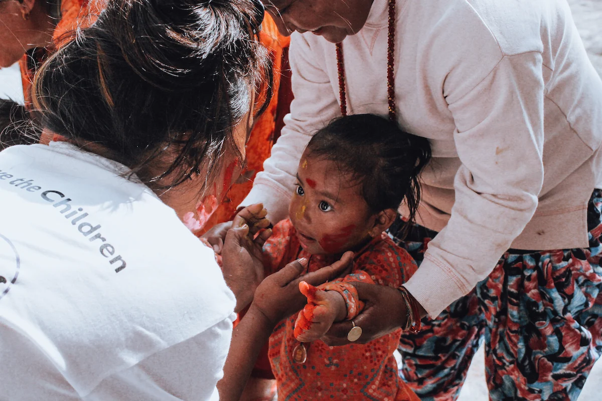 Celebración del Holi festival en Nepal