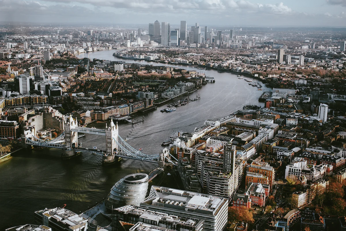 Londres ciudad vista desde el aire